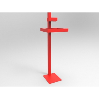 Stojak na płyn do dezynfekcji i rękawiczki