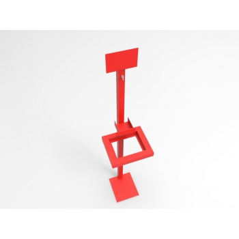 Stojak na płyn do dezynfekcji i rękawiczki