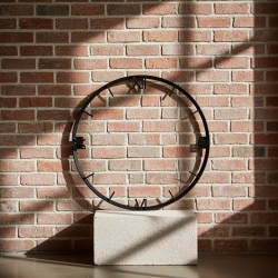 Obręcz stalowa pod zegar z godzinami rzymskimi i wskaźnikami LOFT