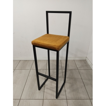 Hoker metalowy z oparciem 30x30x100 z obiciem