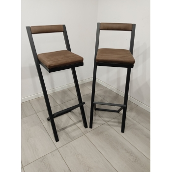 Hoker metalowy z obiciem - komplet 2 szt