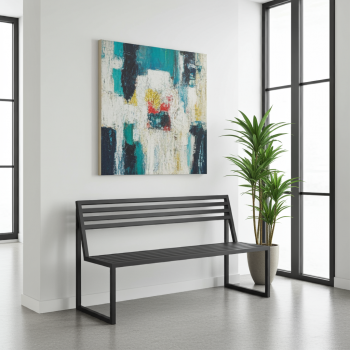 ŁAWKA wolnostojąca metalowa Z OPARCIEM